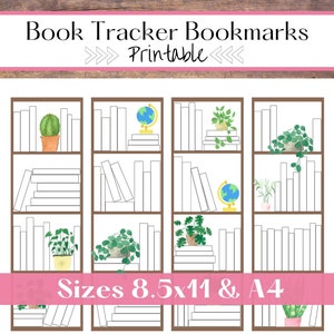 Book Tracker Bookmark Printable | Reading Tracker Digital Download | Bookmark Set for Men and Women