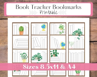 Book Tracker Bookmark Printable | Reading Tracker Digital Download | Bookmark Set for Men and Women