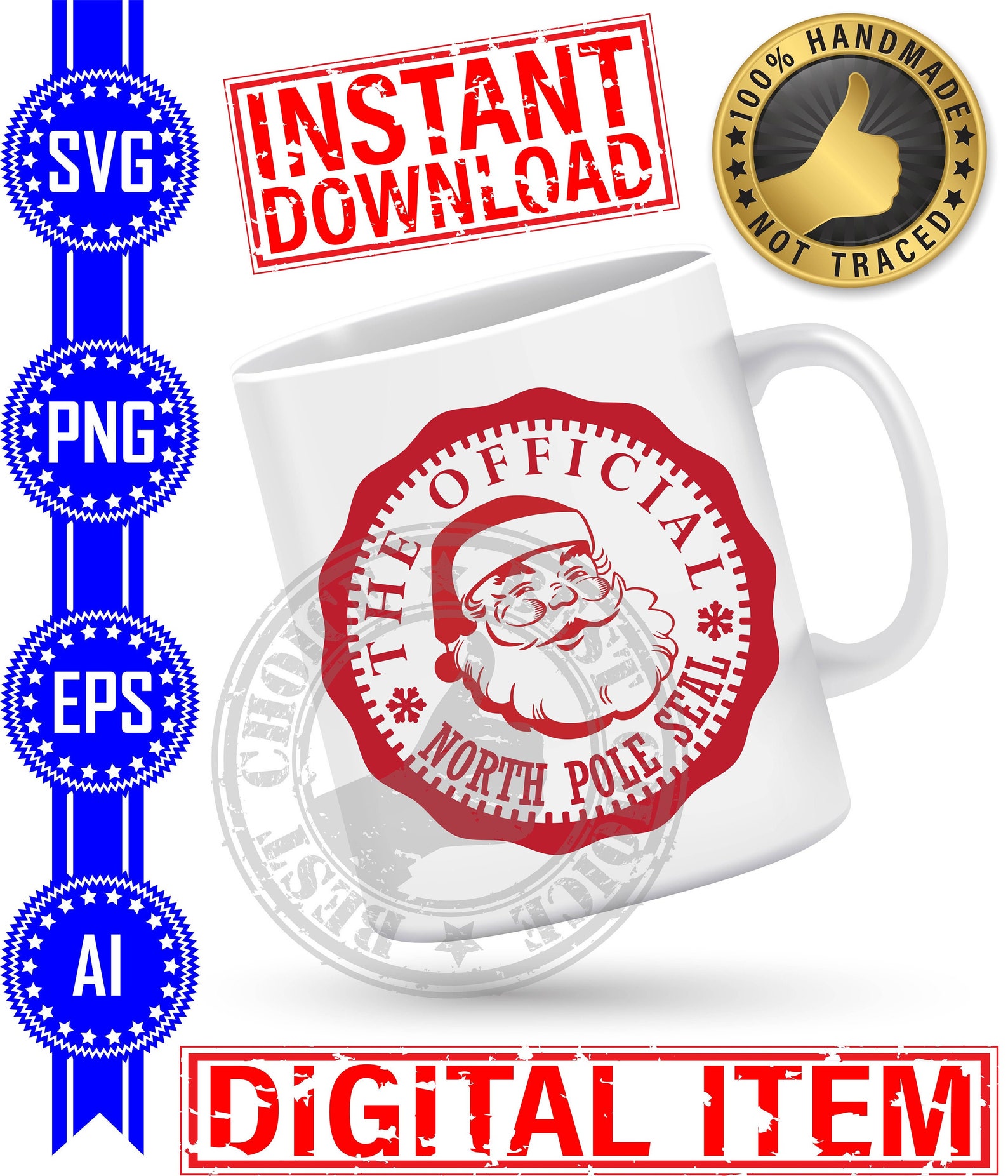 The Official North Pole Seal SVG North Pole Seal Cut File | Etsy