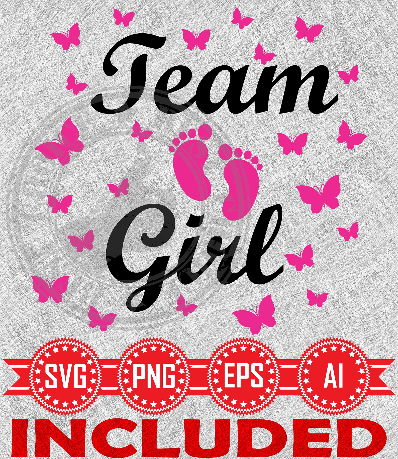 Team Girl Svg Cut File Its a Girl Svg Cricut File Vector Etsy