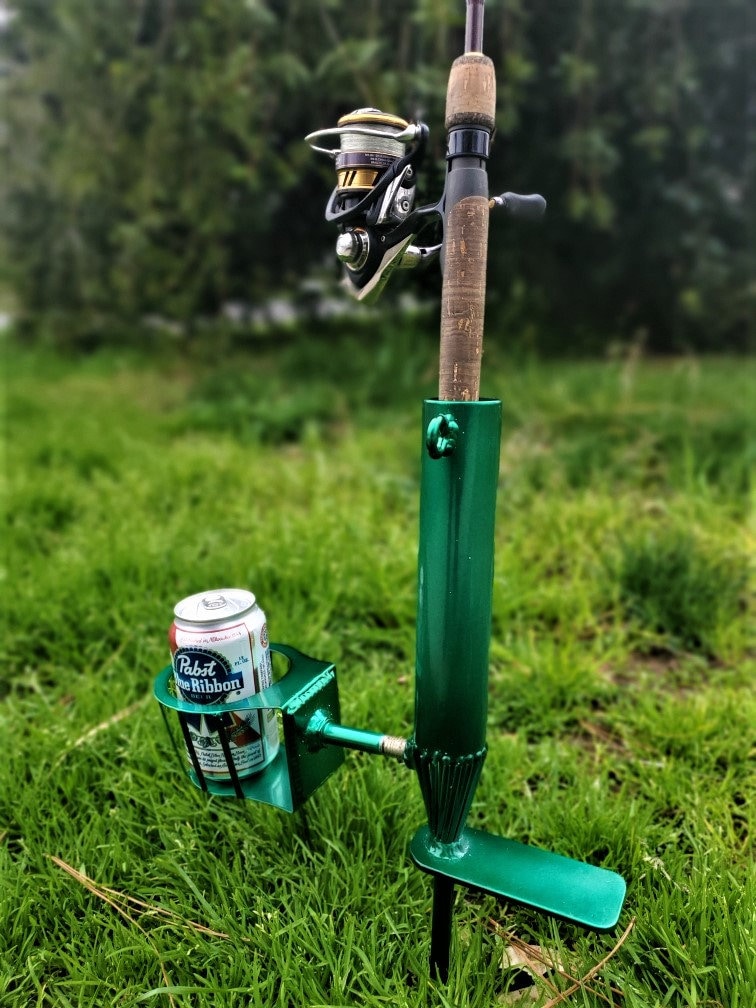 Custom Fishing Pole Holder W/cup Holder Etsy