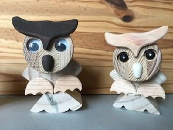 Pot à Crayons Il Est Chouette Cet Hibou . Bois Recyclé.