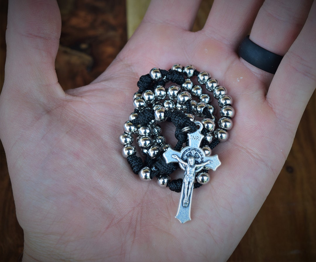 Stainless Steel Pocket Paracord Rosary Etsy