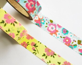 Washi tape sample set/Floral pattern 2 pack/50cm each pattern/decorative/planner/bujo/scrapbooking