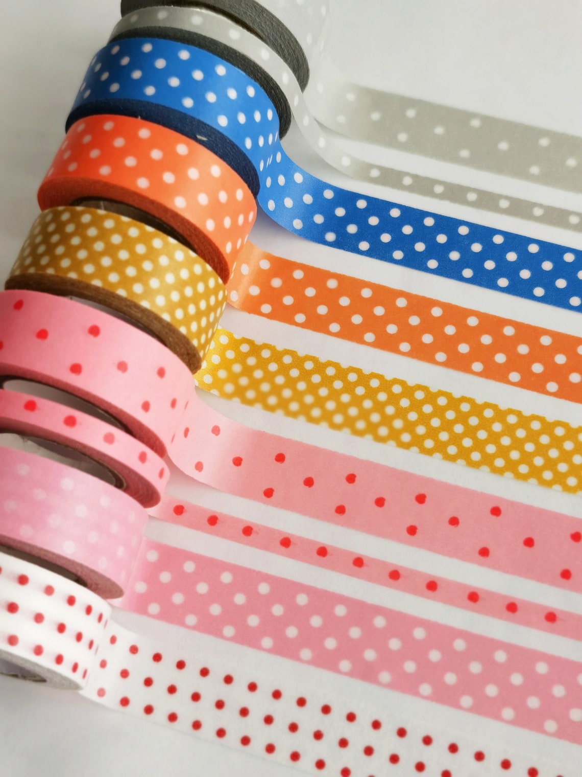 Washi Tape Sample Set/dotted Pattern 9 Pack/50cm Each Pattern