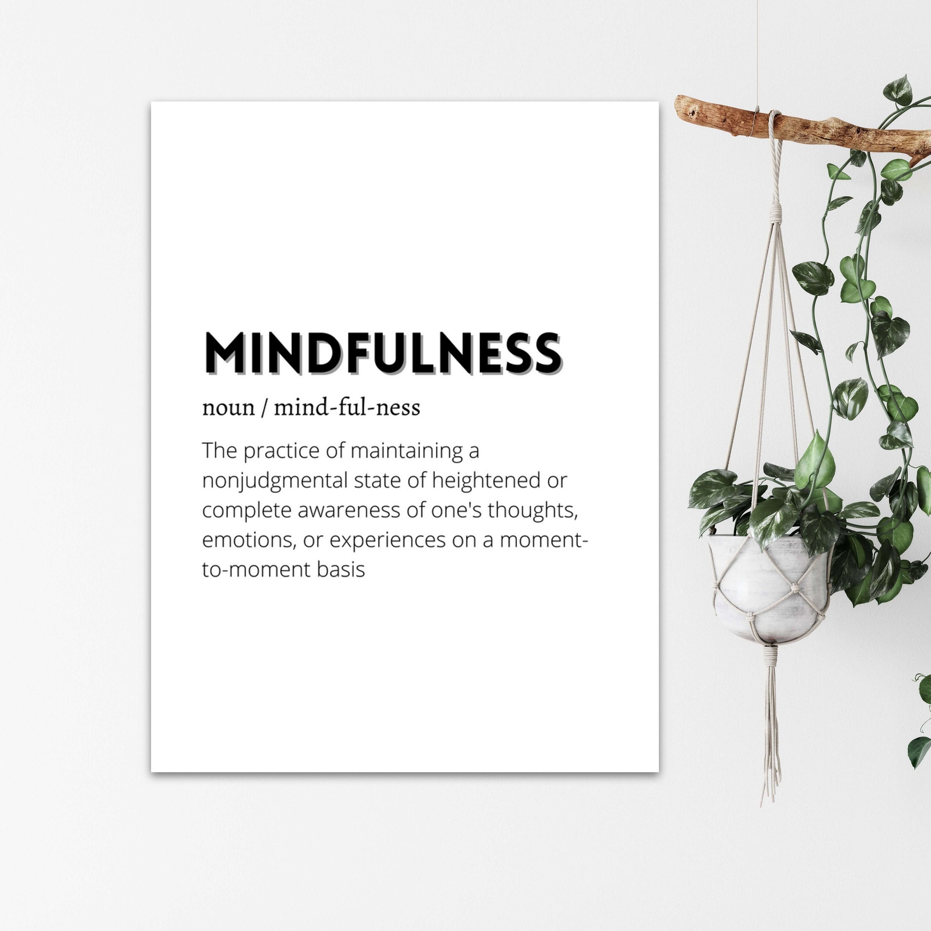 Mindfulness Motivational Canvas Print White - Etsy Sweden