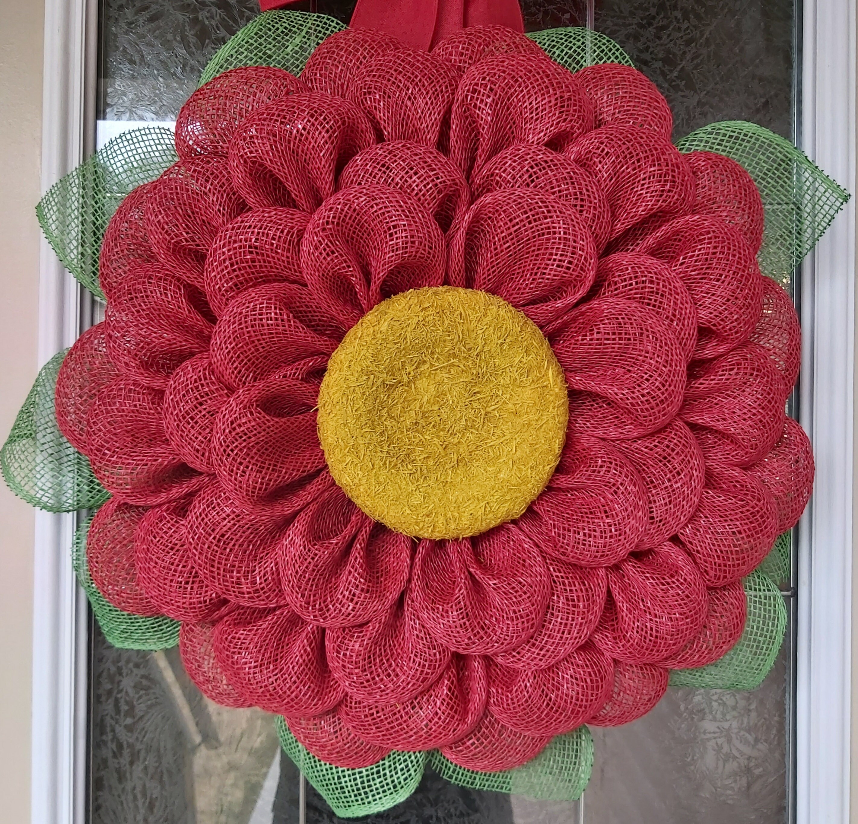 Red Lolly Petal Flower Wreath Sunflower Wreath Summer Wreath Etsy