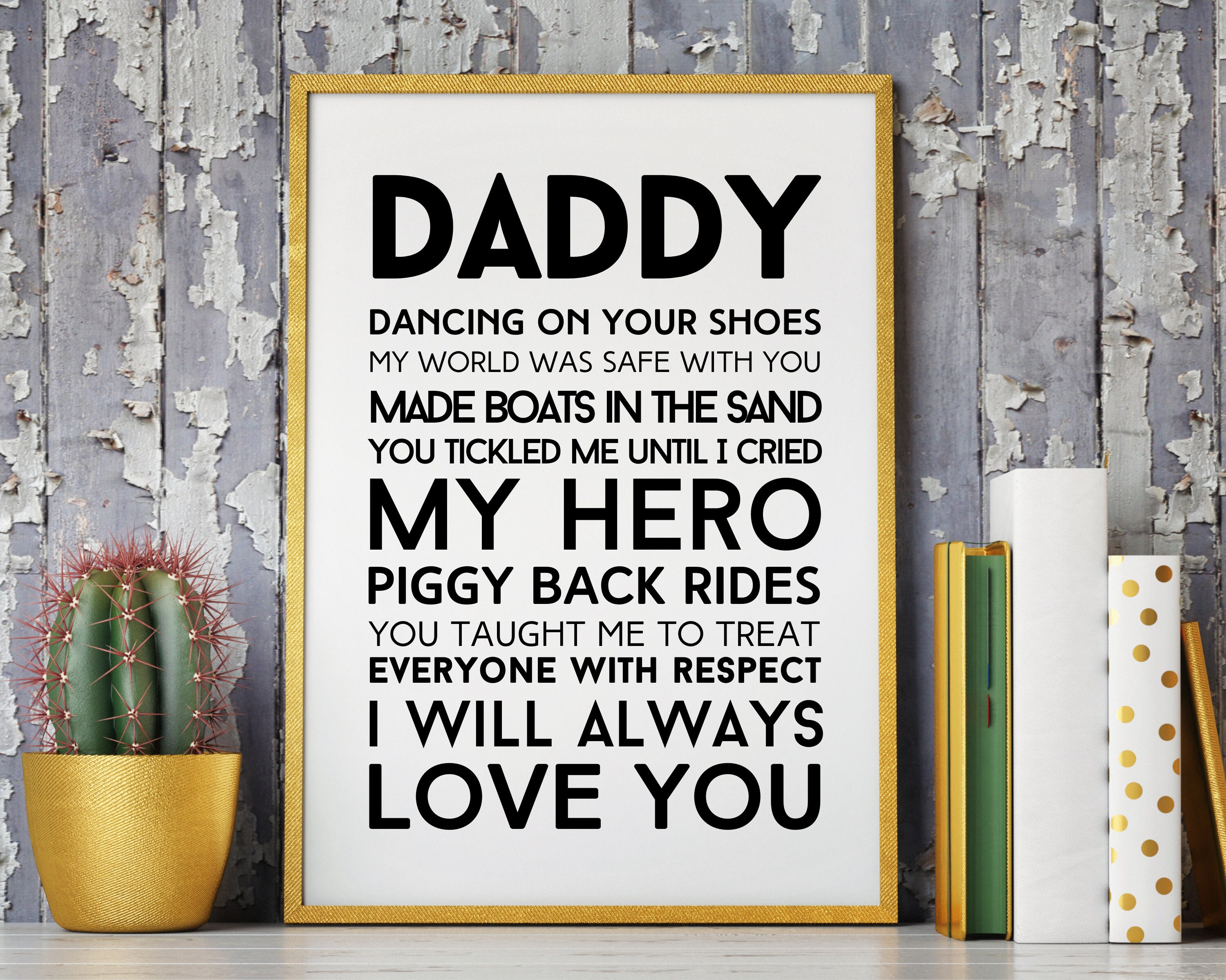 Daddy Personalised Print Daddy Gift Dad Gift Dad Memorial Etsy