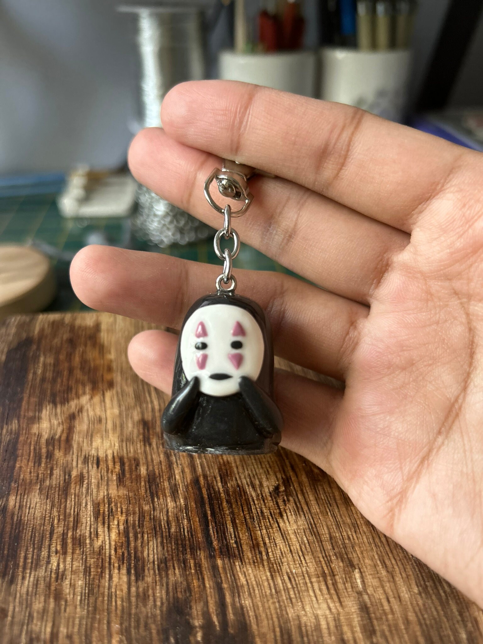 Handmade No Face Keychain L Polymer Clay Keychain L Spirited Etsy