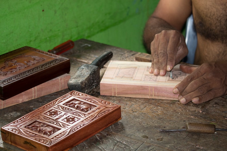 Secret Wooden Puzzle Jewelry Box Etsy