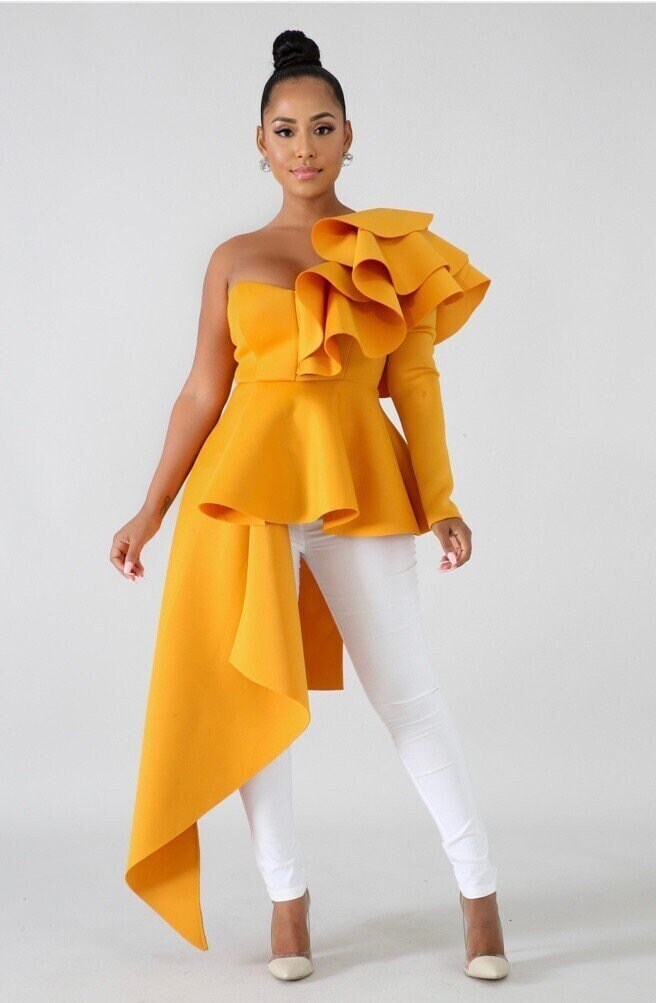 Ruffle Hem Blouson
