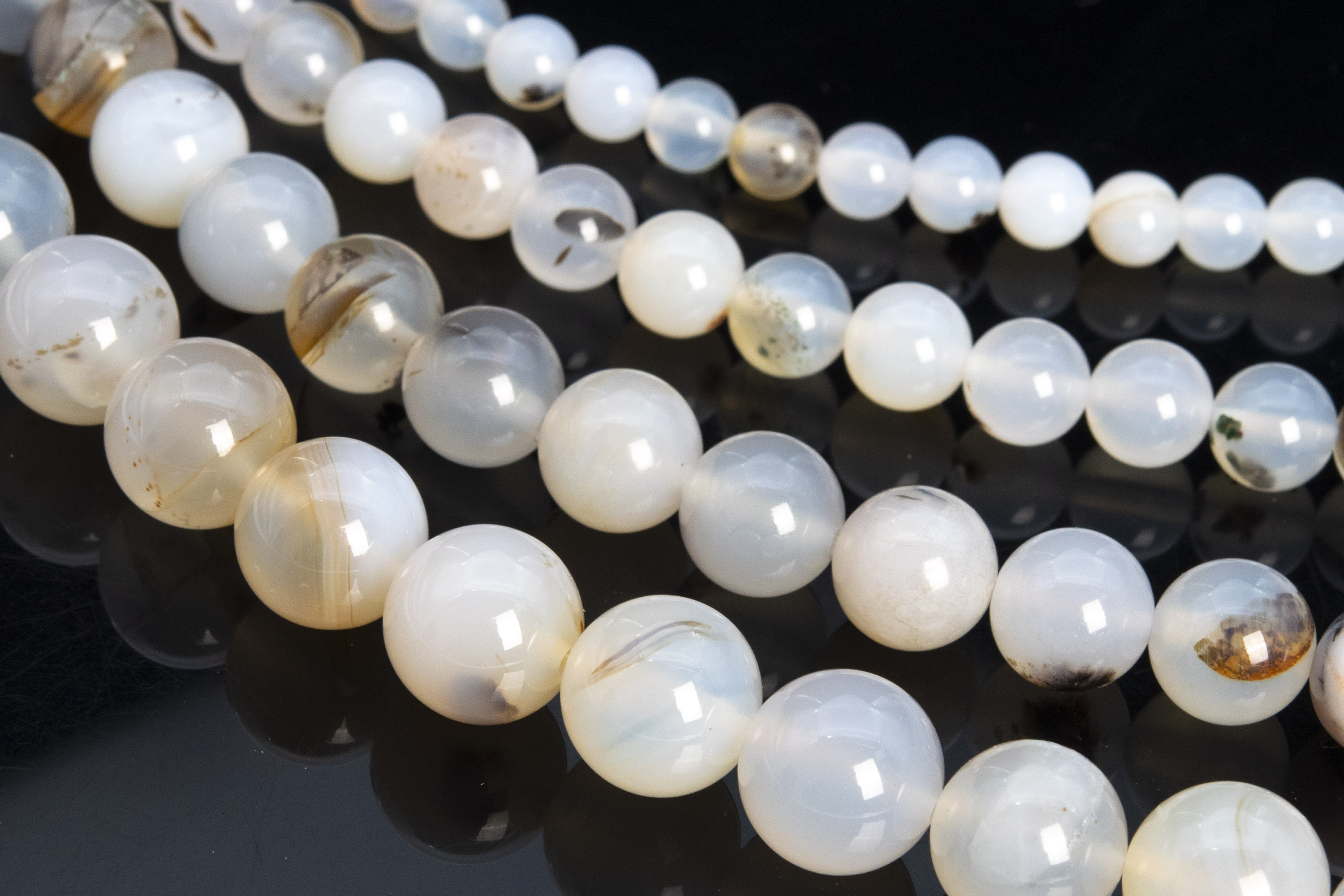 Montana Agate, Natural Gemstone 4/6/8/10/12mm Smooth Round Loose Beads - Details in Description