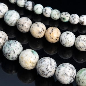 Pakistan K2 Stone, Blue Green Natural Gemstone 6/8/10mm Smooth Round Loose Beads - Details in Description