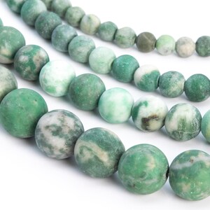 Qinghai Jade, Natural Gemstone 4/6/8/10mm Frosted Round Loose Beads - Details in Description
