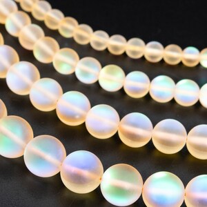 Mystic Aura Quartz, Orange 6/8/10/12mm Frosted Round Loose Beads - Details in Description
