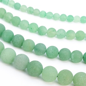 Aventurine, Green Natural Gemstone 4/6/8/15mm Frosted Round Loose Beads - Details in Description