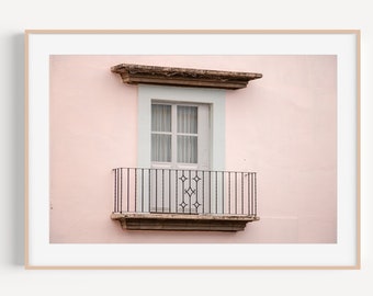 Oaxaca, Mexico | Withe window on a pink wall | Mexico printable photography | Wall art | Print | Digital instant download