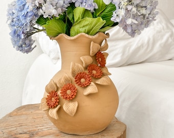 CRACKED AND CHIPPED Extra Large Handmade Decorative Vase For Dried Flowers