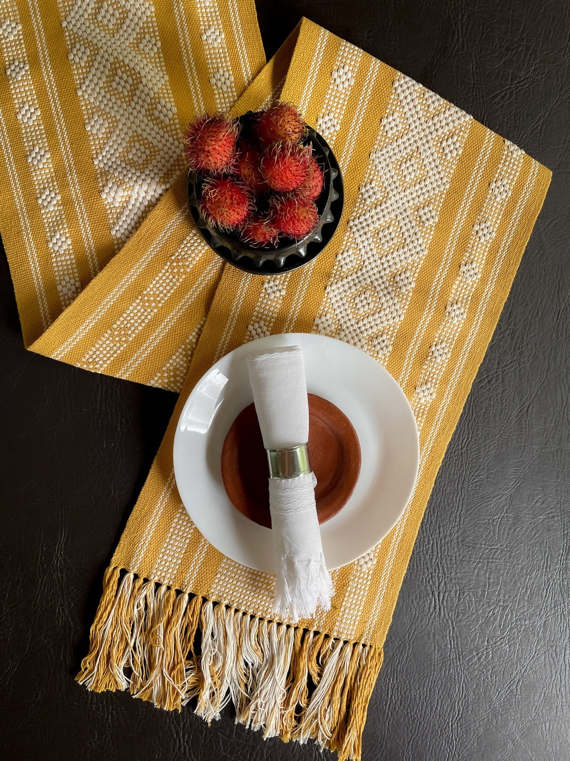 Cotton Table runner Handwoven Bed runner Linens cloth Etsy