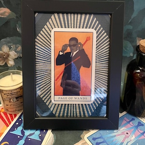 Gerahmte Tarotkarte von Will Smith als J in Men in Black.