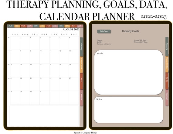Slps Calendar 2023 2022-2023 Speech Therapy Calendar Planning Goal Data And | Etsy