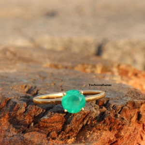 Natural Green Onyx Ring - 925 Sterling Silver Ring - Handmade Ring - May Birthstone Ring - Gold Plated Ring - Ring For Women - Gifts For Her