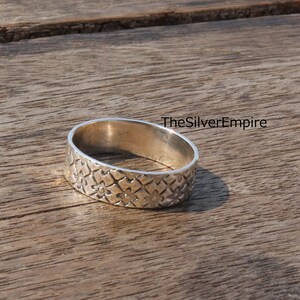 Handmade Sterling Silver Band Ring: Vintage Boho Jewelry