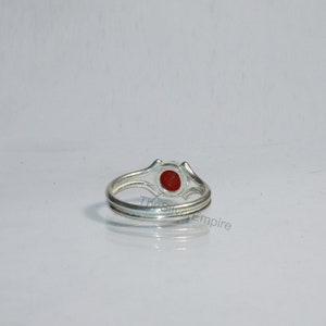925 Sterling Silver Ring Natural Carnelian Ring Silver Ring Handmade Ring Gemstone Ring Minimalist Ring Ring for Women Gifts image 5