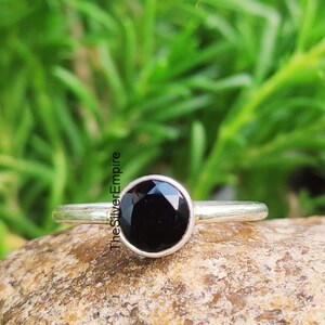 Black Onyx Ring - 925 Sterling Silver Ring - Handmade Ring - December Birthstone Ring - Natural Gemstone Ring - Jewelry - Gifts For Her Ring