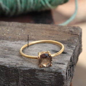 Natural Smoky Quartz Ring - 925 Sterling Silver Ring - Handmade - Gold Plated Ring - Birthstone Jewelry - Ring For Love - Gifts For Her