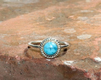 925 Sterling Silver Ring - Turquoise Ring - Natural Turquoise Jewelry - Turquoise Gemstone Ring - Handmade Ring - Gift For Her - Jewelry