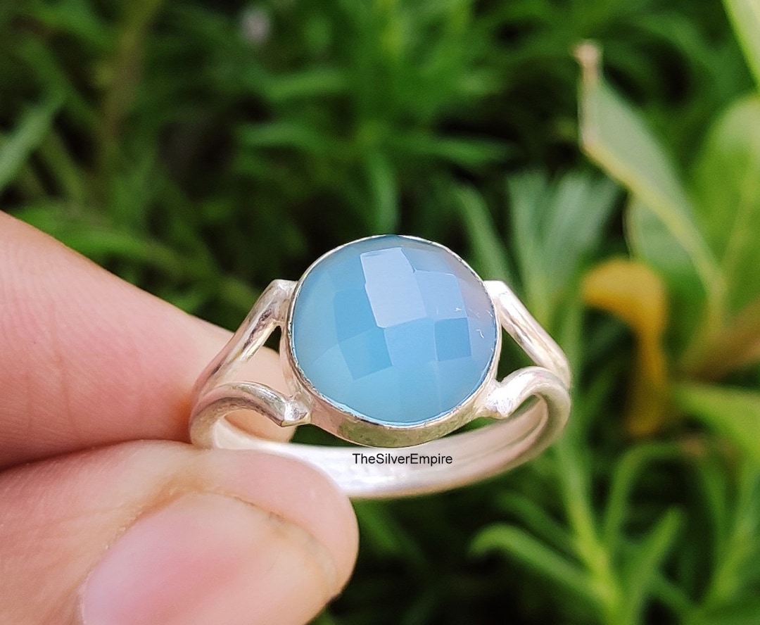 Meadows Blauer Chalcedon Ring, 925 Sterling Silber  Produktbild-Vorschau 8