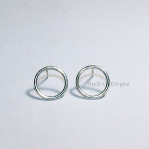 925 Sterling Silver Earring - Open Circle Earrings - Open Hoops Earrings - Handmade Earrings - Silver Earrings - Jewelry - Gifts For Her