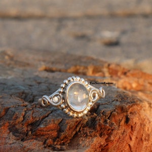 Natural Rainbow Moonstone Ring - 925 Sterling Silver Ring - Handmade Ring - June Birthstone - Ring For Women - Ring Jewelry - Gifts For Her
