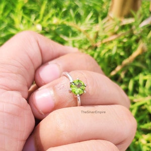 Natural Peridot Ring - 925 Sterling Silver Ring - August Birthstone Ring - Handmade Ring - Peridot Jewelry - Ring For Women - Gifts For Her