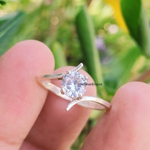 Zircon Ring - 925 Sterling Silver Ring - Handmade Jewelry - White Cut Zircon Gemstone Ring - Ring For Women - Birthday Gift - Gifts For Her