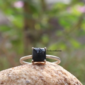 Black Onyx Ring - 925 Sterling Silver Ring - Handmade Ring - December Birthstone Ring - Natural Gemstone Ring - Jewelry - Gifts For Her Ring