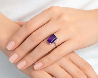 Natural Amethyst 925 Sterling Silver Ring - February Birthstone