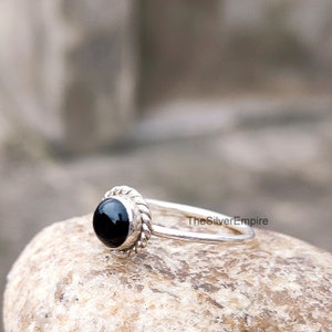 Black Onyx Ring - 925 Sterling Silver Ring - Handmade Ring - December Birthstone - Natural Gemstone Ring - Ring For Women - Gifts For Her
