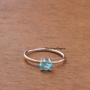 Natural Blue Topaz Ring - 925 Sterling Silver Ring - Handmade - November Birthstone - Blue Topaz Jewelry - Ring For Women - Gifts For Her