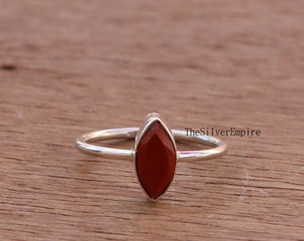 Natural Red Jasper Ring - 925 Sterling Silver Ring - October Birthstone Ring - Handmade Ring - Marquise Ring - Ring For Women - Gift For Her