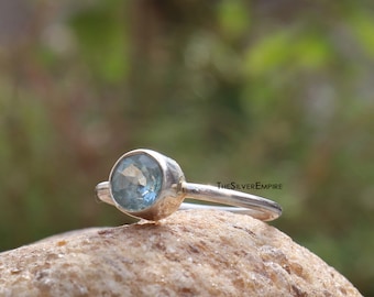 Natural Aquamarine Ring - 925 Sterling Silver Ring - March Birthstone - Handmade - Jewelry - Ring For Women - Gifts For Her - Jewelry - Gift