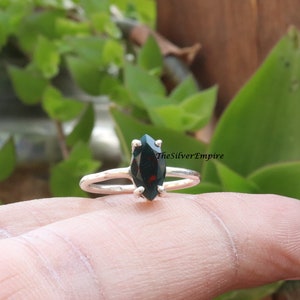 Natural Blood Stone Ring - 925 Sterling Silver Ring - Handmade Ring - Marquise Faceted - Blood Stone Jewelry - Ring For Women - Gift For Her