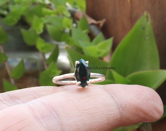 Natural Blood Stone Ring - 925 Sterling Silver Ring - Handmade Ring - Marquise Faceted - Blood Stone Jewelry - Ring For Women - Gift For Her