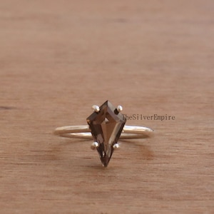 Natural Smoky Quartz Ring - 925 Sterling Silver Ring - Handmade Ring - Smoky Quartz Jewelry - Kite Cut Ring - Ring For Love - Gifts For Her