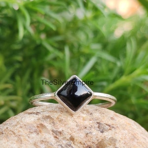 Black Onyx Ring - 925 Sterling Silver Ring - Handmade Ring - December Birthstone Ring - Natural Gemstone Ring - Jewelry - Gifts For Her Ring