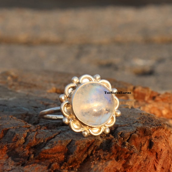 Rainbow Moonstone Polished Edge Round Sterling Silver Earrings Rainbow Moonstone Polished Edge Round Sterling Silver Earrings