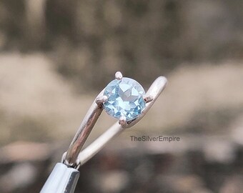 Natural Blue Topaz Ring - 925 Sterling Silver Ring - November Birthstone - Handmade - Jewelry - Ring For Women - Gifts For Her - Jewelry