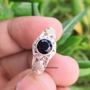Natural Black Onyx Ring - 925 Sterling Silver Ring - Handmade - December Birthstone - Onyx Gemstone Ring - Jewelry - Gifts For Her - Gift