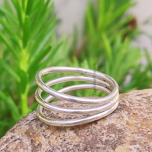 925 Sterling Silver Ring, Triple Band Ring, Silver Band Ring, Women Gift Ring, Jewelry, Handmade Ring, Gifts For Her, Handmade Band Ring